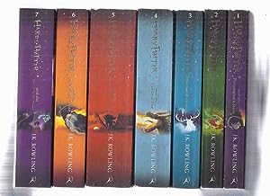 Seller image for SEVEN Volumes: Harry Potter & the Philosopher's Stone ( AKA: Sorcerer's Stone ); Chamber of Secrets; Prisoner of Azkaban; Goblet of Fire; Order of Phoenix; Half Blood Prince; Deathly Hallows -book 1, 2, 3, 4, 5, 6, 7 ( Philosophers ) for sale by Leonard Shoup