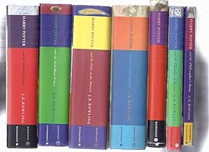 Imagen del vendedor de SEVEN Volumes: Harry Potter & the Philosopher's Stone ( AKA: Sorcerer's Stone ); Chamber of Secrets; Prisoner of Azkaban; Goblet of Fire; Order of the Phoenix; Half Blood Prince; Deathly Hallows --book 1, 2, 3, 4, 5, 6, 7 ( Philosophers ) a la venta por Leonard Shoup