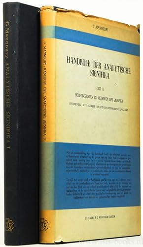 Image du vendeur pour Handboek der analytische signifika. 2 delen. mis en vente par Antiquariaat Isis