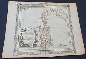 Atlas Brion de La Tour / Desnos -Les Isles de Sardaigne et de Corse divisées par provinces tant c...