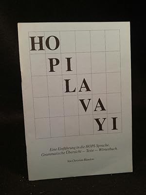 Seller image for Hopilavayi Eine Einfhrung in die HOPI-Sprache. Grammatische bersicht - Texte - Wrterbuch for sale by ANTIQUARIAT Franke BRUDDENBOOKS