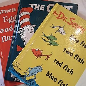 Imagen del vendedor de Three Dr. Seuss Books: 1. Dr. Seuss Green Eggs & Ham 2. Dr. Seuss One Fish Two Fish Red Fish Blue Fish 3. Dr. Seuss the Cat in the Hat a la venta por Hammonds Antiques & Books