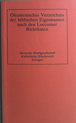 Seller image for kumenisches Verzeichnis der biblischen Eigennamen nach den Loccumer Richtlinien. for sale by books4less (Versandantiquariat Petra Gros GmbH & Co. KG)
