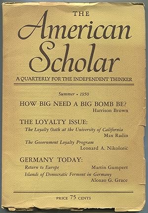 Bild des Verkufers fr The American Scholar - Vol. 19, No. 3, Summer 1950 zum Verkauf von Between the Covers-Rare Books, Inc. ABAA