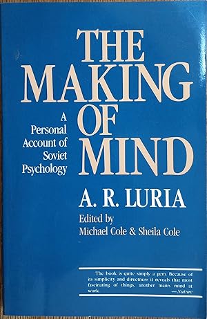 Image du vendeur pour The Making of Mind: A Personal Account of Soviet Psychology mis en vente par The Book House, Inc.  - St. Louis