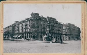 Kabinettfoto Zürich Stadt Schweiz, National und Victoria Hotel, Denkmal