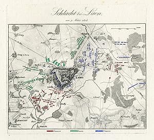 Antique Map-BATTLE OF LAON-FRANCE-von Rothenburg-1837