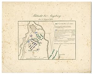 Antique Map-BATTLE OF LECHFELD-AUGSBURG-KING OTTO I-von Rothenburg-1837