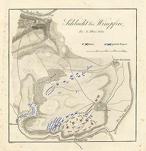 Antique Map-BATTLE OF WIMPFEN-GERMANY-30 YEARS` WAR-Biller-von Rothenburg-1837