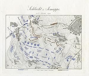 Antique Map-BATTLE OF JEMAPPES-BELGIUM-von Rothenburg-1837