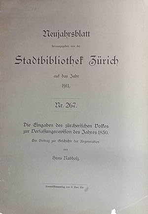 Neujahrsblatt herausgegeben von der Stadtbibliothek Zürich auf das Jahr 1911.