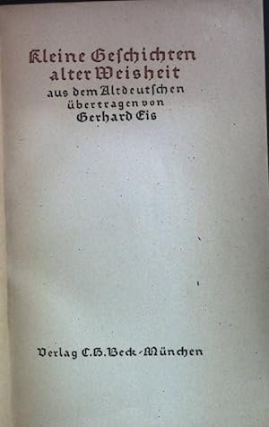 Bild des Verkufers fr Kleine Geschichten alter Weisheit. zum Verkauf von books4less (Versandantiquariat Petra Gros GmbH & Co. KG)