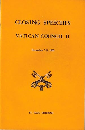 Seller image for Closing Speeches Vatican Council II, December 7-8, 1965 for sale by UHR Books