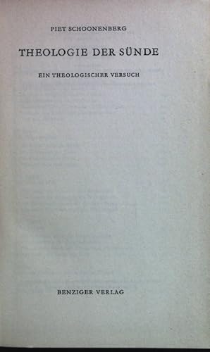 Immagine del venditore per Theologie der Snde. Ein theologischer Versuch. venduto da books4less (Versandantiquariat Petra Gros GmbH & Co. KG)