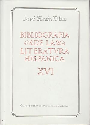 Bibliografía de la literatura hispánica. T. 16.