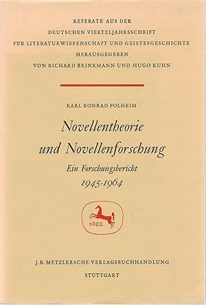 Bild des Verkufers fr Novellentheorie und Novellenforschung. Ein Forschungsbericht 1945-1964 zum Verkauf von Antiquariat Hans Wger