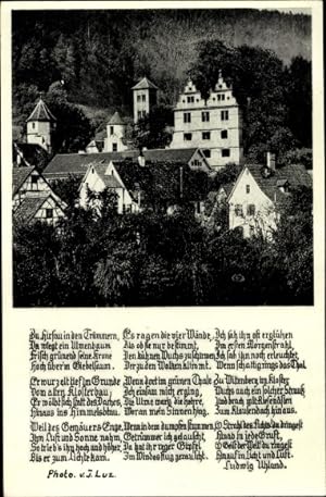 Bild des Verkufers fr Ansichtskarte / Postkarte Hirsau Calw im Schwarzwald, Ortsansicht, Gedicht von Ludwig Uhland - Foto: Luz zum Verkauf von akpool GmbH