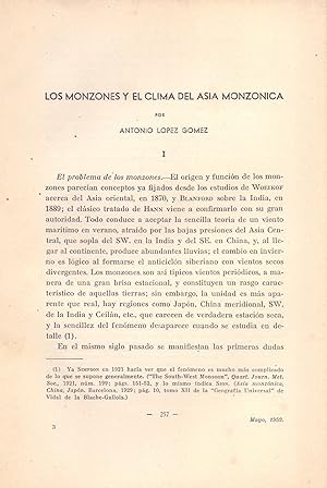 Bild des Verkufers fr LOS MONZONES Y EL CLIMA DEL ASIA MONZONICA (EXTRAIDO ORIGINAL DEL AO 1952, ESTUDIO COMPLETO TEXTO INTEGRO) zum Verkauf von Libreria 7 Soles