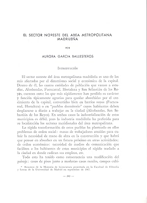 Imagen del vendedor de EL SECTOR NORESTE DEL AREA METROPOLITANO DE MADRID - ALCOBENDAS, FUENCARRAL - (EXTRAIDO ORIGINAL DEL AO 1969, ESTUDIO COMPLETO TEXTO INTEGRO) a la venta por Libreria 7 Soles