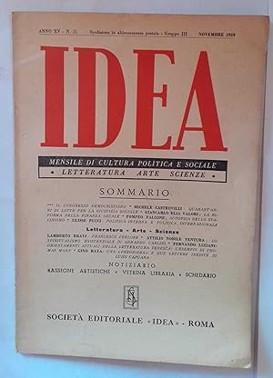 Idea. Mensile di cultura politica e sociale. Anno XV- N.11