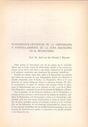 Imagen del vendedor de FUNDAMENTOS CIENTIFICOS DE LA FISIOTERAPIA Y PARTICULARMENTE DE LA CURA BALNEARIA EN EL REUMATISMO (EXTRAIDO ORIGINAL DEL AO 1959, ESTUDIO COMPLETO TEXTO INTEGRO, AFRICA) a la venta por Libreria 7 Soles