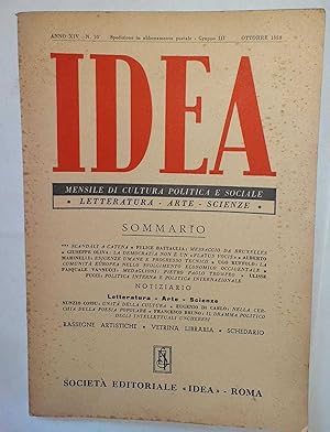 Idea. Mensile di cultura politica e sociale. Anno XIV -N.10