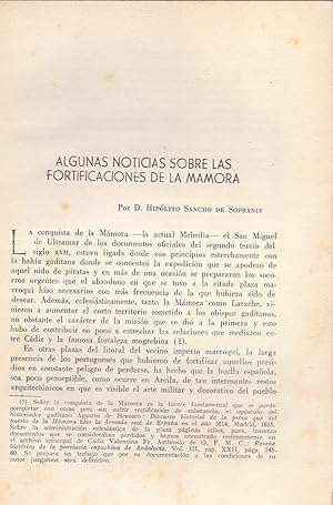 Seller image for ALGUNAS NOTICIAS SOBRE LAS FORTIFICACIONES DE LA MAMORA (EXTRAIDO ORIGINAL DEL AO 1954, ESTUDIO COMPLETO TEXTO INTEGRO, AFRICA) for sale by Libreria 7 Soles