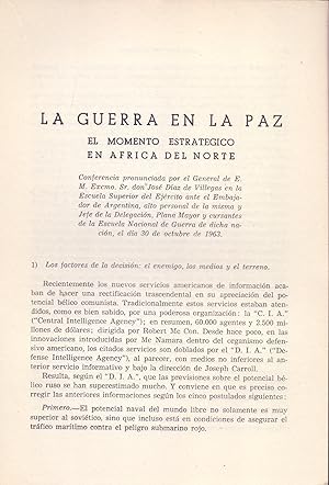 Seller image for LA GUERRA EN LA PAZ, EL MOMENTO ESTRATEGICO EN AFRICA DEL NORTE (EXTRAIDO ORIGINAL DEL AO 1963, ESTUDIO COMPLETO TEXTO INTEGRO, AFRICA) for sale by Libreria 7 Soles