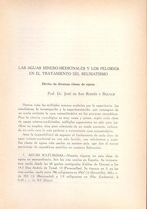 Imagen del vendedor de LAS AGUAS MINERO-MEDICINALES Y LOS PELOIDES EN EL TRATAMIENTO DEL REUMATISMO (EXTRAIDO ORIGINAL DEL AO 1959, ESTUDIO COMPLETO TEXTO INTEGRO, AFRICA) a la venta por Libreria 7 Soles