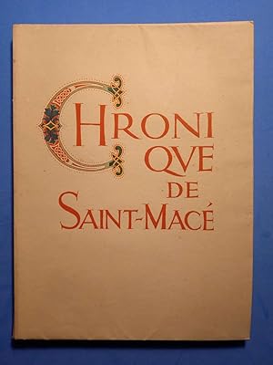 CHRONIQUE DE SAINT-MACE Illustrations de Maurice Pouzet - Exemplaire de Marc Leclerc