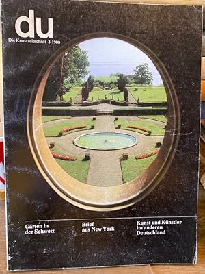 Bild des Verkufers fr du Die Kunstzeitschrift 3 1980 (469) Grten in der Schweiz. zum Verkauf von Altstadt-Antiquariat Nowicki-Hecht UG