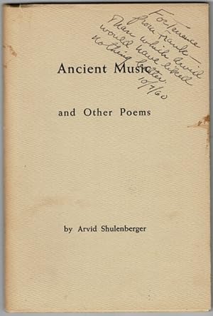 Immagine del venditore per Ancient music and other poems venduto da Rulon-Miller Books (ABAA / ILAB)