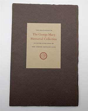 The Address by Sir Francis Meynell At the Dedication of the George Macy Memorial Collection of Bo...