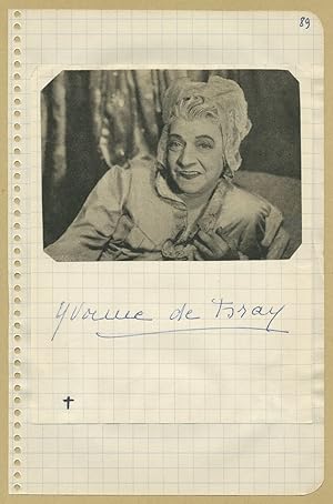 Seller image for Yvonne de Bray (1887-1954) & Nolle Norman (1921-1985) - Rare page signe - 1954 for sale by PhP Autographs