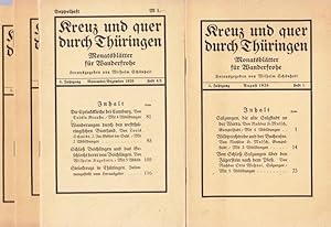 Kreuz und quer durch Thüringen. 3.Jg. 1926, Hefte 1-4. Monatsblätter für Wanderfrohe. Ausgaben Au...
