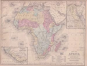 Map of Africa engraved to illustrate Mitchell's New Intermediate Geography.