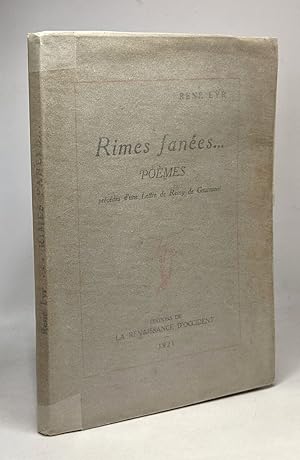 Image du vendeur pour Rimes fanes. pomes - prcds d'une lettre de Remy de Gourmont mis en vente par crealivres