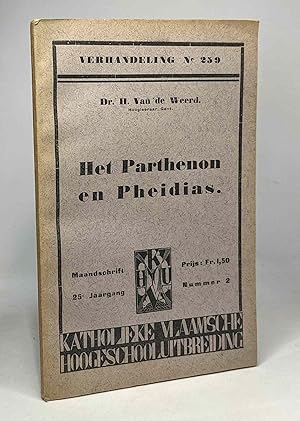 Imagen del vendedor de Het Parthenon en Pheidias - verhandeling n259 --- maandschrift 25e jaargang nummer 2 a la venta por crealivres