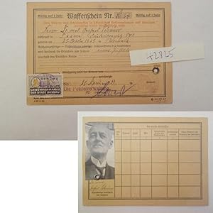 Original-Waffenschein von 1936, ausgestellt in Dessau