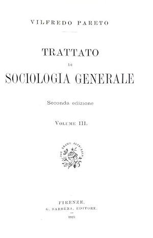 Trattato di sociologia generale.Firenze, G. Barbera Editore, 1923.