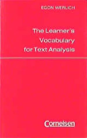 Seller image for The Learner's Vocabulary for Text Analysis for sale by Versandantiquariat Felix Mcke