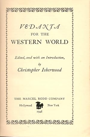 Vedanta for the Western World