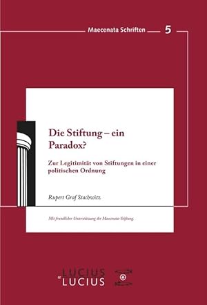 Immagine del venditore per Die Stiftung - ein Paradox? venduto da moluna