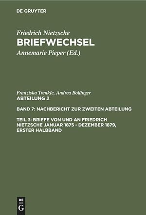 Seller image for Nachbericht zur zweiten Abteilung, 2 Bde. Tl.3/1-2 for sale by moluna