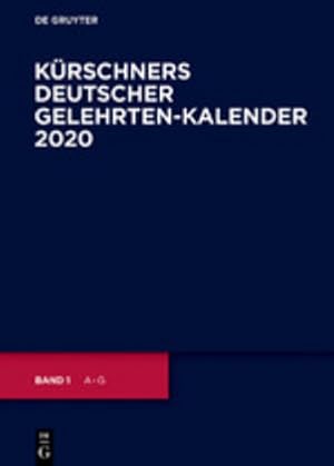 Bild des Verkufers fr Krschners Deutscher Gelehrten-Kalender 2020 zum Verkauf von moluna