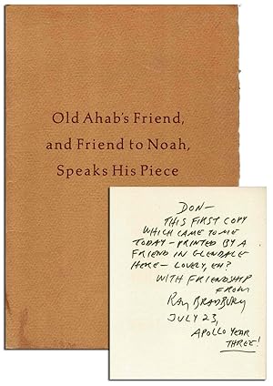 OLD AHAB'S FRIEND, AND FRIEND TO NOAH, SPEAKS HIS PIECE: A CELEBRATION - INSCRIBED TO DON CONGDON