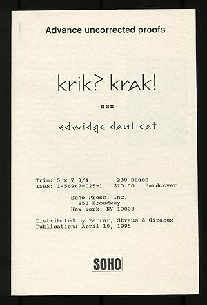 Imagen del vendedor de Krik? Krak! a la venta por Between the Covers-Rare Books, Inc. ABAA