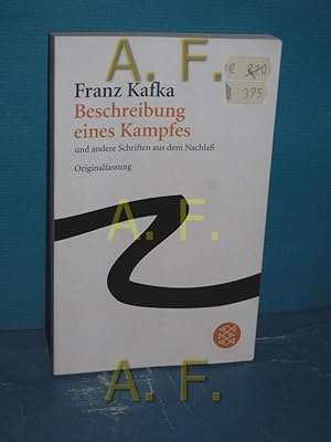 Bild des Verkufers fr Gesammelte Werke, Teil: 5., Beschreibung eines Kampfes und andere Schriften aus dem Nachla : in der Fassung der Handschrift. Fischer , 18111 zum Verkauf von Antiquarische Fundgrube e.U.