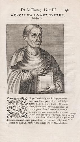 "Hugues de Saint Victor" - Hugo von St. Viktor (1097-1141) Philosoph Theologe Viktoriner Portrait