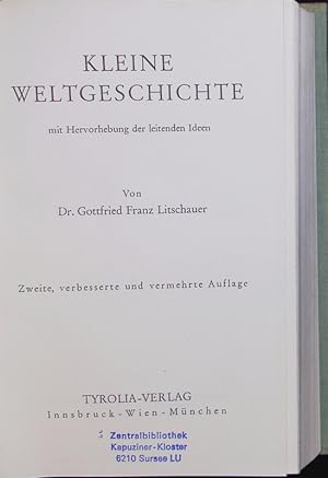 Seller image for Kleine Weltgeschichte mit Hervorhebung der leitenden Ideen. Ed. 2. for sale by Antiquariat Bookfarm